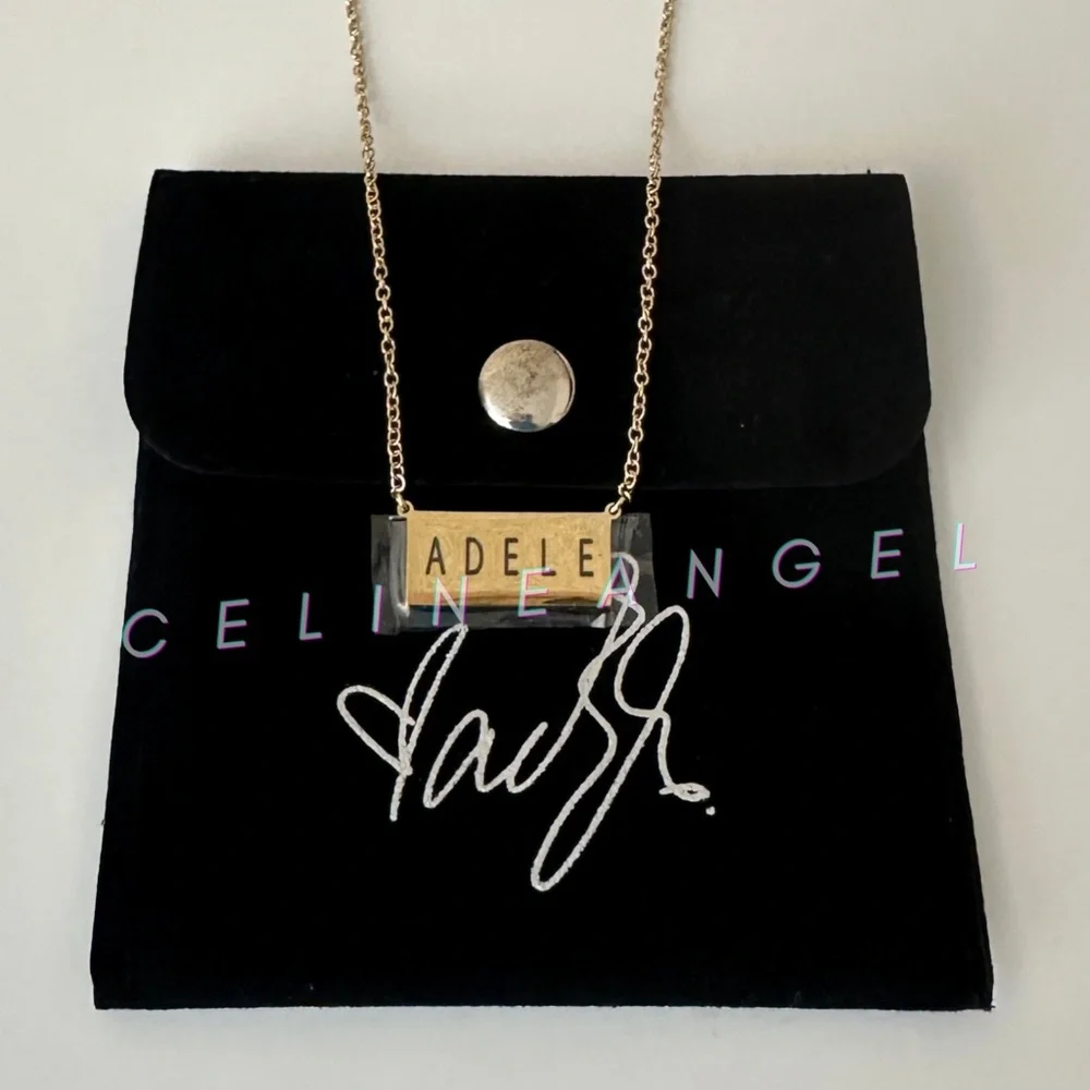 New Official Weekends with Adele Gold Hello Necklace Las Vegas